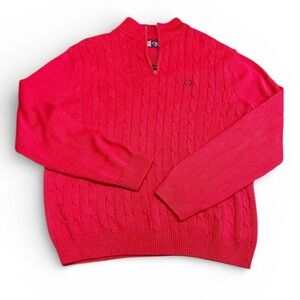 Chaps 1/4 Zip Thick & Beautiful Red Sweater